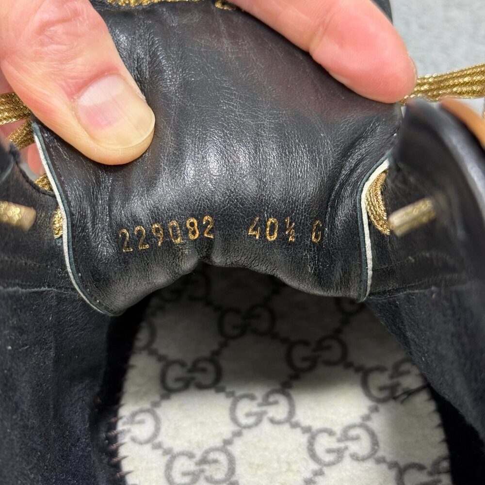 Gucci Mark Ronson Womens 10.5 / EU 40.5 Shoes Gold Icon Temporary Sneakers Italy - Picture 8 of 12